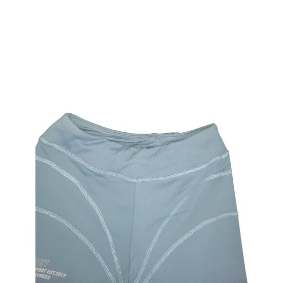 PrettyLittleThing Steel Blue Stitch Detail Gym Leggings Womens Size 6 - Picture 8 of 9